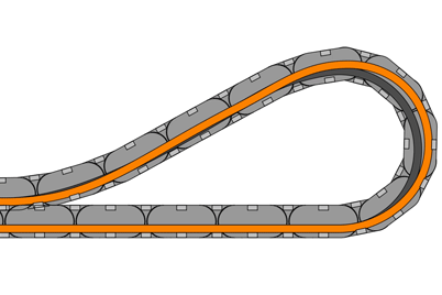 Hydraulslangen ligger i e-kedjan