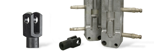 Formverktyg av aluminium med en del som har tillverkats i den