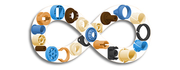 Olika speciallager individuellt tillverkade av igus®