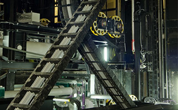 e-spool och sicksacksystem i scenpodier