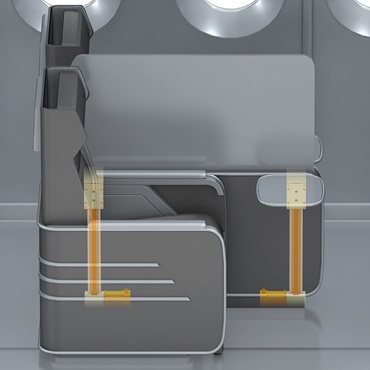 Flygplansinteriör: drylin linjärteknik i skärmväggar