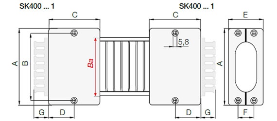 e-skin SK40 monteringsfäste ritning